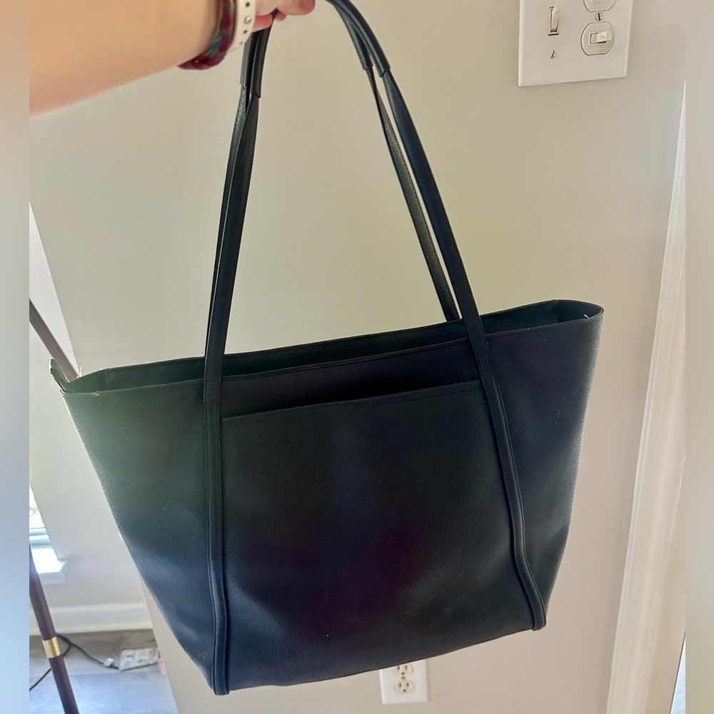 Tumi navy blue leather Sinclair tote bag - Picture 3 of 9